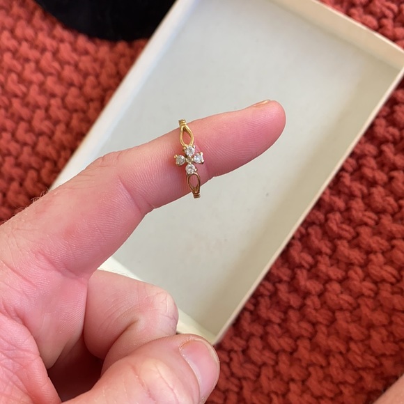 Antique 14K gold plated ring with white gemstones size 7 - Picture 9 of 10